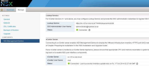 NSX Manager Lookup Service